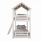 Letto a castello singolo in quercia bianca/rustica – 2 posti letto